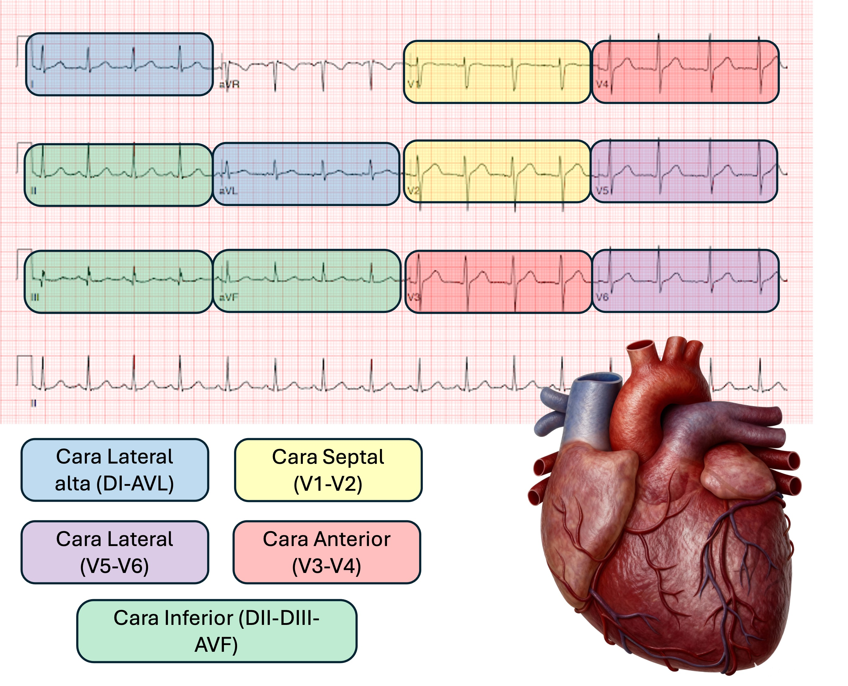 Mapa de derivaciones y caras del corazón